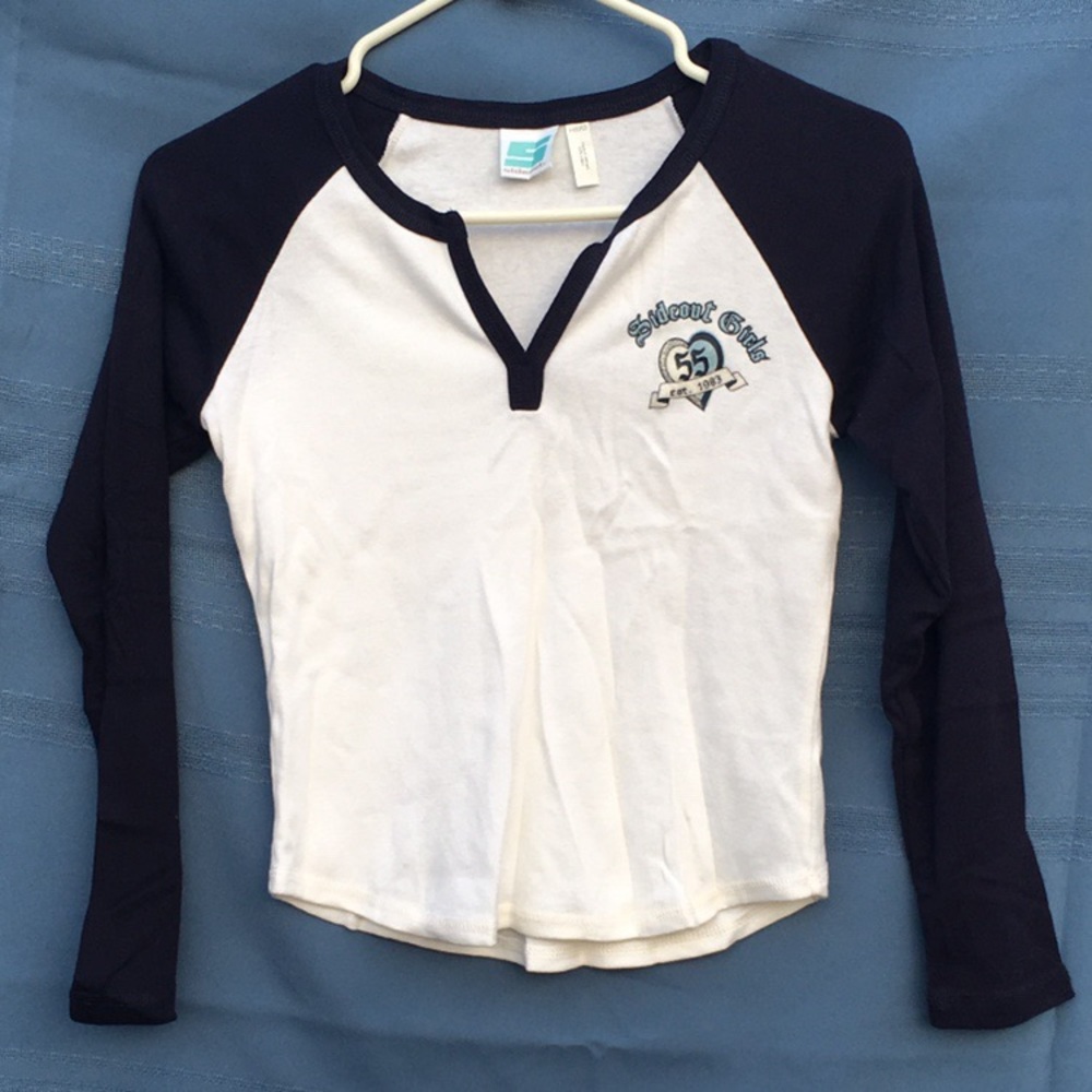 Side Out Girls Long Sleeve Baby Tee Crop Top